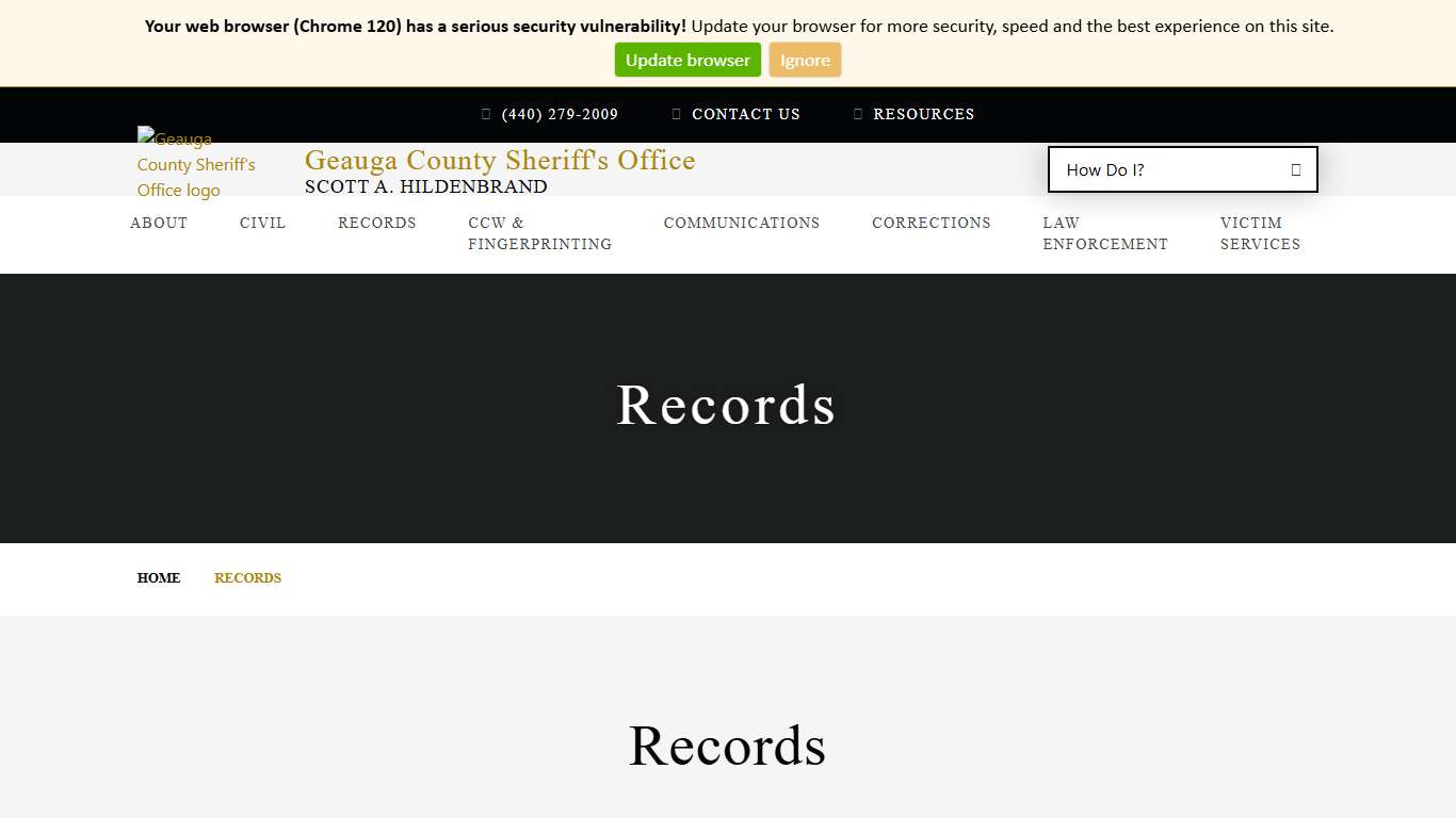 Records Geauga County Sheriff's Office