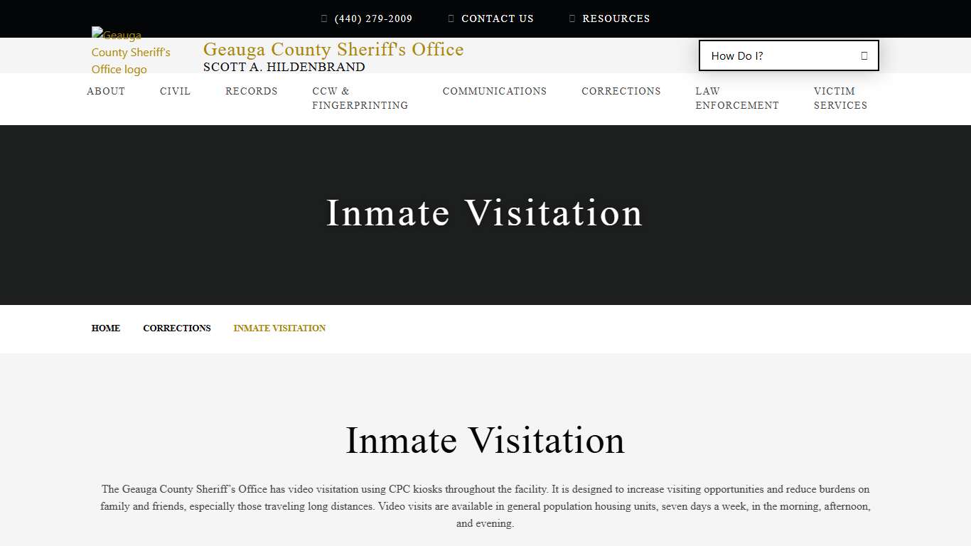 Inmate Visitation Geauga County Sheriff's Office